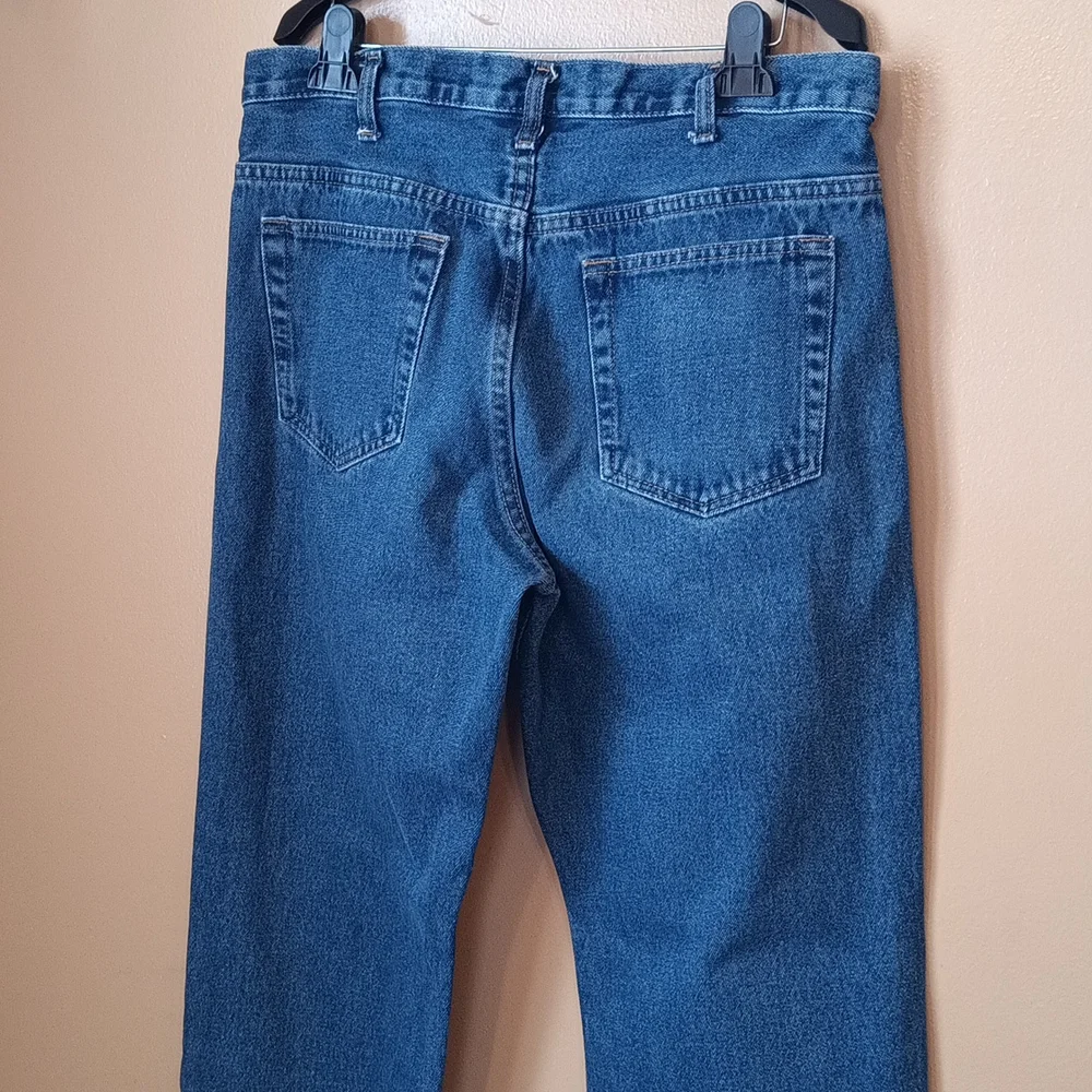 Mens Sz 36X32 Denim blue jeans relaxed classic straight leg jeans 100% cotton - Picture 6 of 8